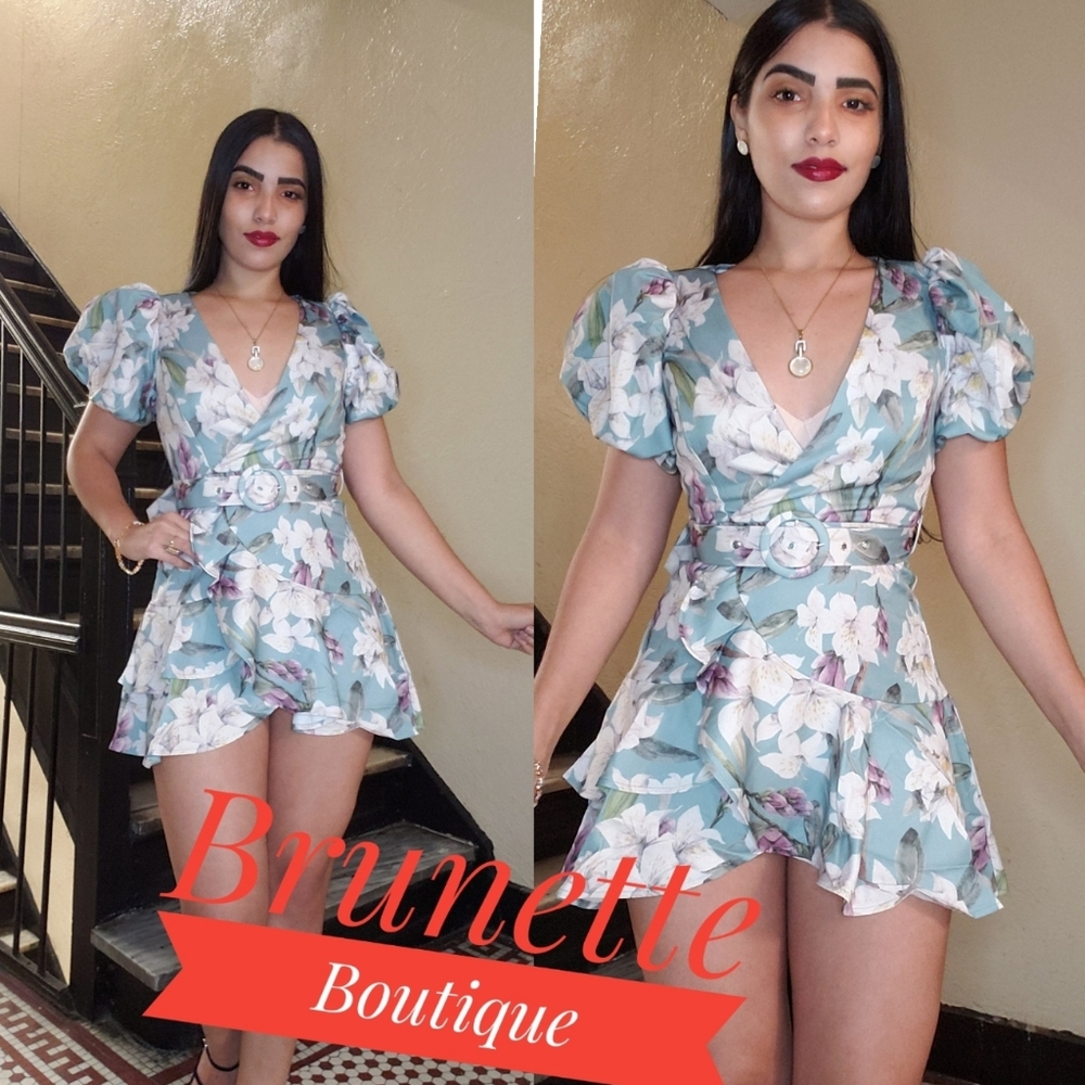 Mini flare dress with flowers